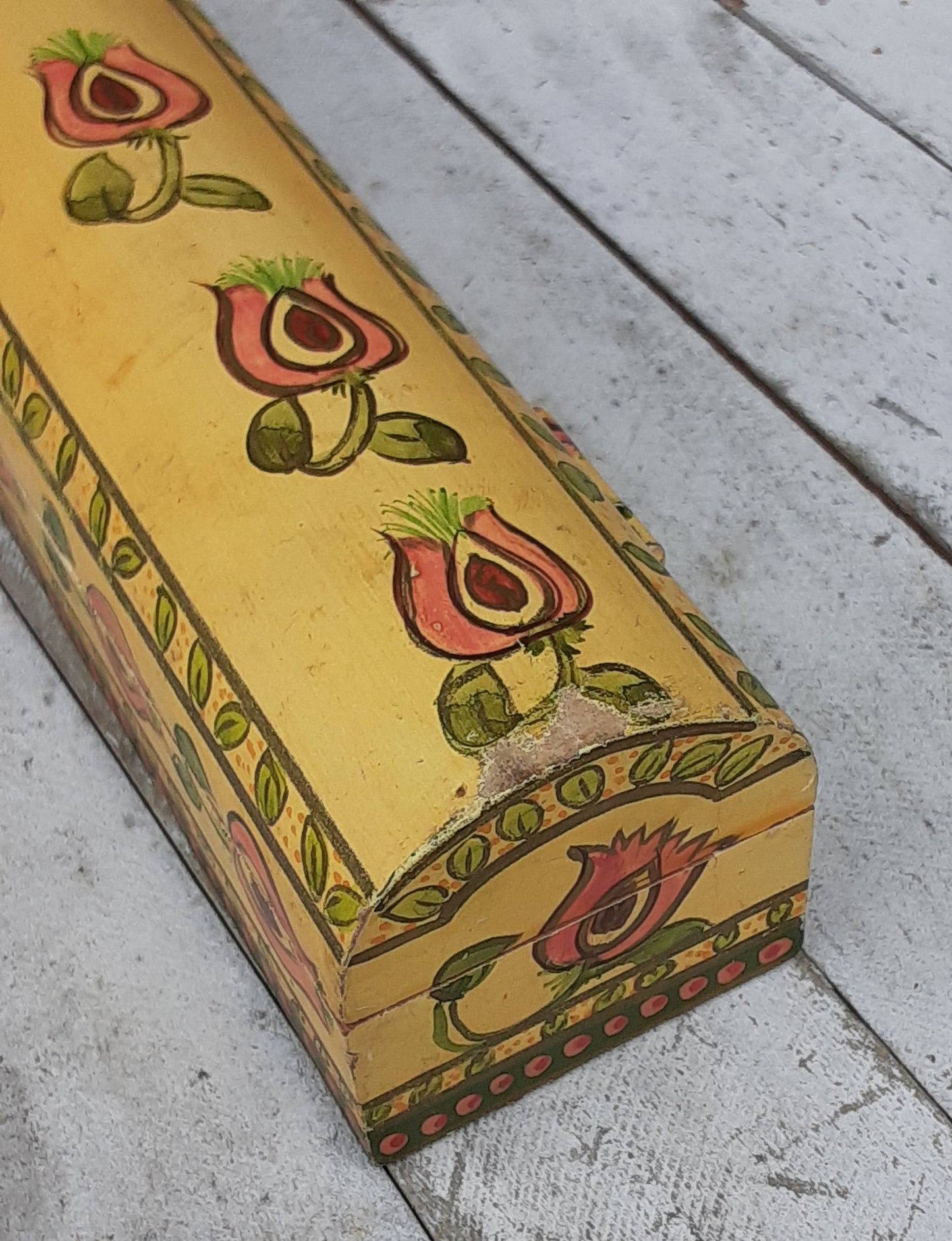 Wooden Painted Folk Art Necklace Box By Foreside