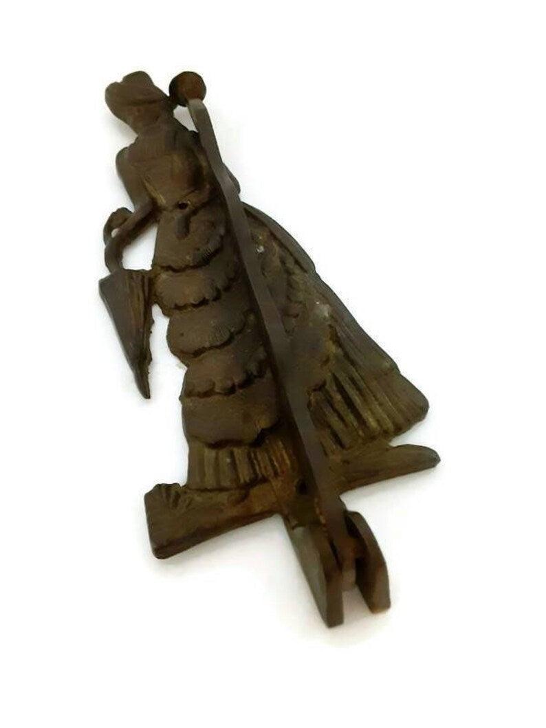 Brass Victorian Lady Wall Hook For Umbrella